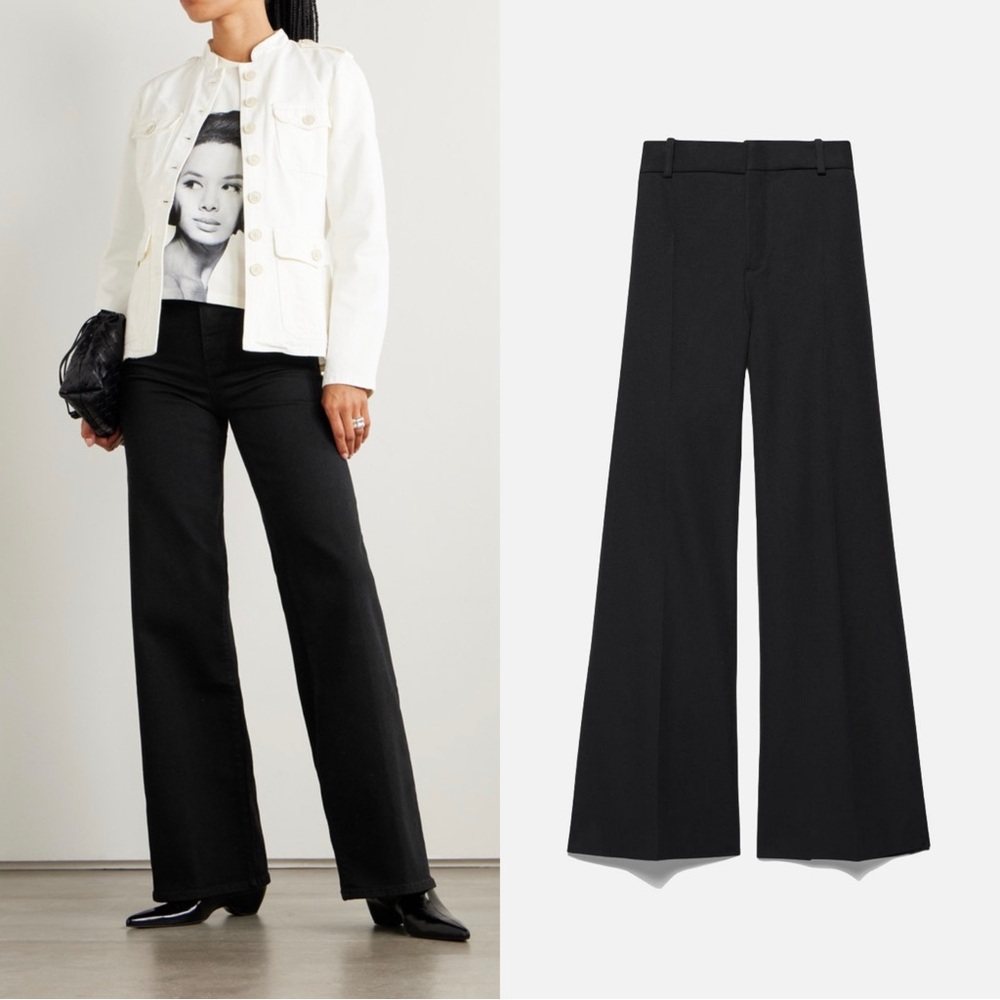 NWT FRAME Le Palazzo Wide leg Trouser in black